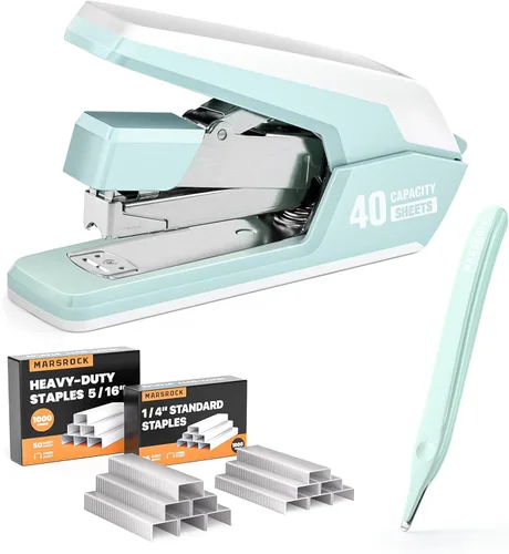Vista 14 de Marsrock Grapadora resistente para escritorio con 40-50 hojas, 2000 grapas Azul