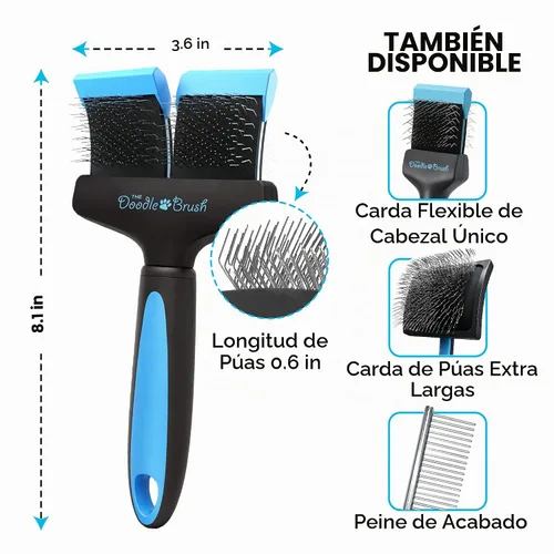 Vista 8 de Cepillo para garabatos para perros, pelo de perro, cepillo para caniches, Goldendoodle, Bernedoodle, Bernedoodle, flexible para perros, caniche