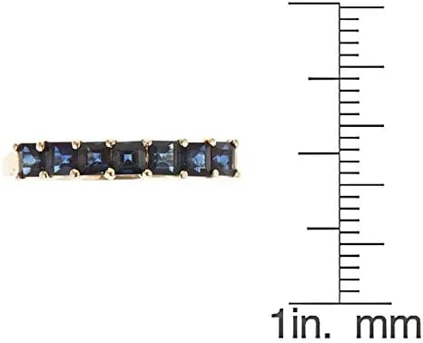 Vista 3 de Gin Grace Anillo de compromiso de aniversario de oro blanco de 14 quilates con zafiro azul natural para mujer zafiro
