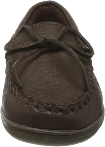 Vista 2 de Minnetonka Mocasines clásicos de piel de alce para hombre, Marrón