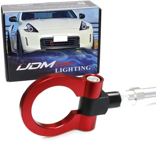 Vista 10 de iJDMTOY Blue Track Racing - Anillo de gancho de remolque compatible con Nissan 370Z GT-R Juke Infiniti G37 Q50 Q60 QX60 QX70, etc., hecho