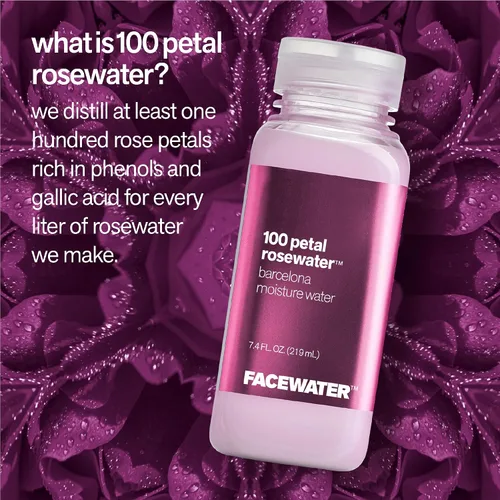 Vista 3 de Facewater 100 pétalos agua de rosas Barcelona Humedad Agua