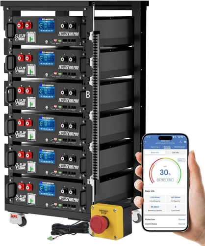 Vista 10 de ECO-WORTHY Cubix100 Pro 48V 100Ah LiFePO4 - Batería de litio para rack