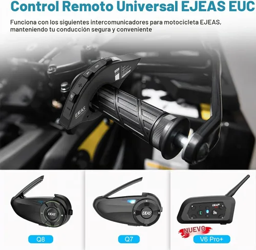 Vista 7 de SolaMr Q8 EUC Intercomunicador de motocicleta Bluetooth mango de control remoto para control FM, respuesta telefónica, conmutación de música