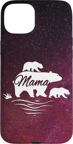 Vista 9 de Mama Bear with 2 Cubs Space Stars Galaxy Mama Bear Case for iPhone 17