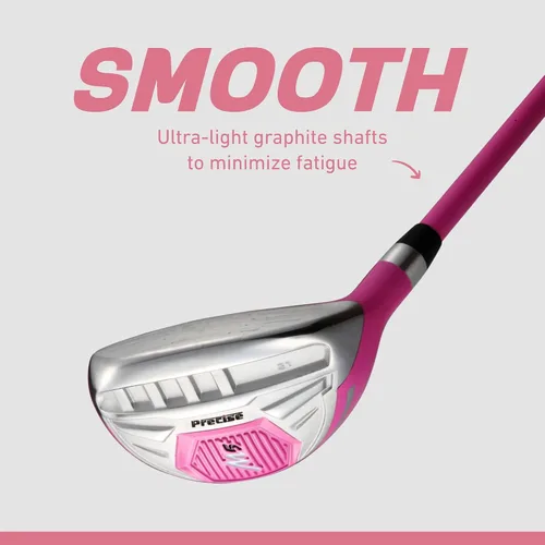 Vista 6 de Precise M5 - Juego completo de palos de golf para mujer, driver de titanio, fairway de acero inoxidable, híbrido de acero inoxidable, hierros