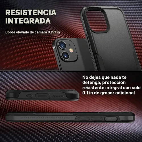 Vista 3 de NTG - Funda diseñada para iPhone 12 & iPhone 12 Pro, delgada y ligera, protector sólido de gran resistencia a prueba de golpes para iPhone 12 de 6.1
