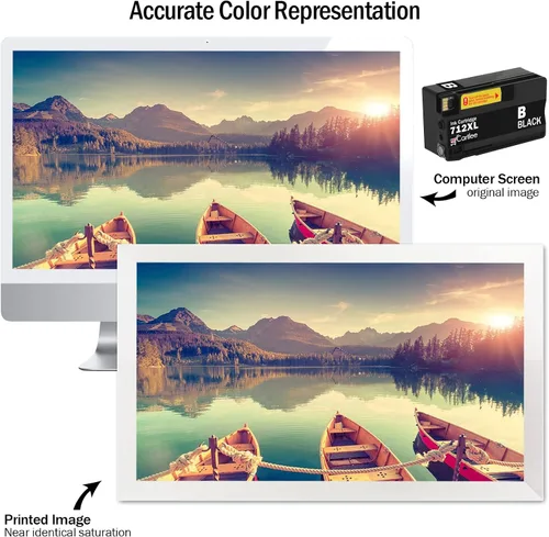 Vista 3 de Cartlee Cartuchos de tinta compatibles de repuesto para HP 712 712XL para impresoras de trazador de estudio DesignJet T230 T250 T630 T650 Studio