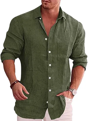 Vista 11 de domirica Camisa de manga larga con botones para hombre, étnica 2025, para verano, hawaiana, playa, casual, vintage, novedosa, ligera