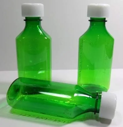 Vista 2 de Botellas graduadas ovaladas de medicina Green RX de 4 onzas con tapas, caja de 200 grados farmacéuticos, los que vendemos a farmacias, hospitales