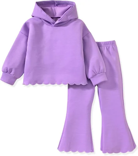 Vista 12 de Aalizzwell Conjunto de sudadera para niña pequeña 2-5T Rosa