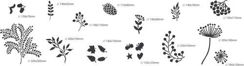 Vista 4 de NAKLEO Juego de plantillas de pintura para niños, 14 plantillas de 3.5 x 4.7 pulgadas a 9.1 x 13.4 pulgadas, plantas de otoño, plantillas de dibujo