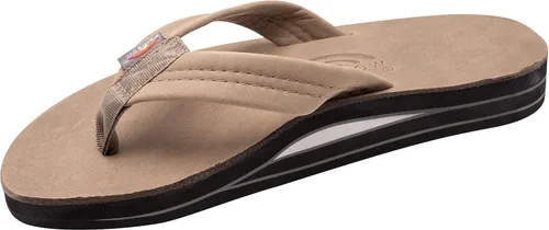Vista 9 de Rainbow Sandals - Sandalias de cuero para hombre, doble capa con soporte de arco Buckskin