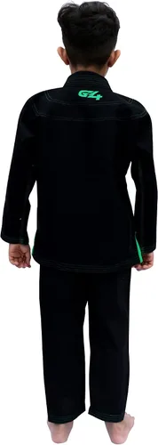 Vista 5 de BJJ Jiu Jitsu Gi, uniforme brasileño Jiu Jitsu, kimonos pre-encogidos para niños, cinturón blanco ligero, Blanco