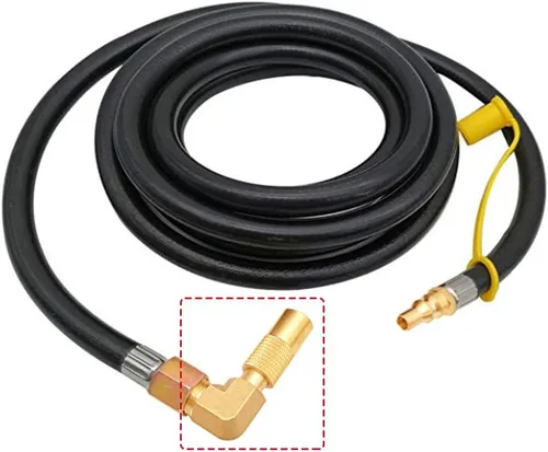 Vista 3 de Uenede Latón macizo de 3/8 pulgadas con rosca macho RV LP Propano, conexión y desconexión, codo de conversión para Blackstone de 17"/22" portátil