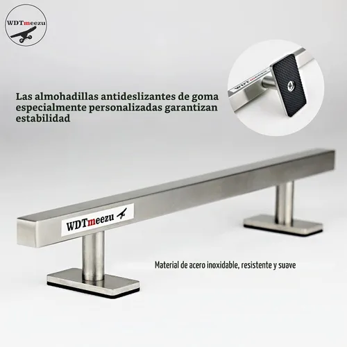 Vista 4 de Paquete de combinación de rodamiento de madera de 32 mm y riel plano de metal de 10" de largo de diapasón de Wdtmeezu