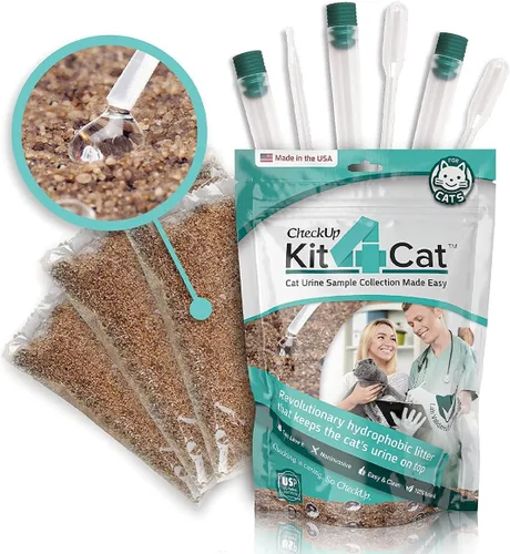 Vista 2 de KIT4CAT Paquete de 10 parámetros de muestra y prueba: arena hidrofóbica de 2 libras que mantiene la orina en la parte superior para un fácil