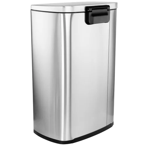 Vista 4 de Elama Papelera versátil para cocina, hogar y oficina con mecanismo de cierre lento (3 piezas de 13 galones + 2 x 1.32 galones plateados)