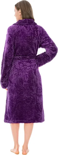 Vista 2 de PAVILIA - Bata de baño para mujer de suave tejido polar, mullida y cálida