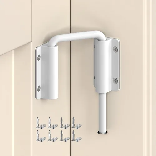 Vista 9 de Cerradura de bucle de puerta corredera mejorada, cierre de puerta de aleación de aluminio multiángulo de 90/180 grados para puerta de granero