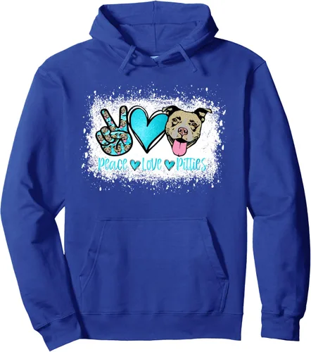 Vista 3 de Peace Love Pitties Pitbull Lover Pet Owner - Sudadera con capucha para mamá y perro, Negro