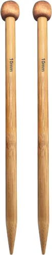 Vista 15 de Weabetfu Agujas de tejer de bambú de gran tamaño rectas de un solo punto gruesas de 10 pulgadas, agujas de tejer jumbo para hilo grueso hecho a mano