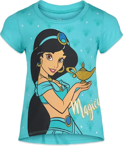 Vista 5 de Disney Princess Mulan Rapunzel Moana Tiana 4 Pack Short Sleeve Graphic T-Shirt