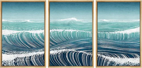 Vista 99 de SIGNWIN Lienzo enmarcado para pared, juego de arte sereno de pantanos con humedales verdes e ilustraciones de agua tranquila, arte moderno