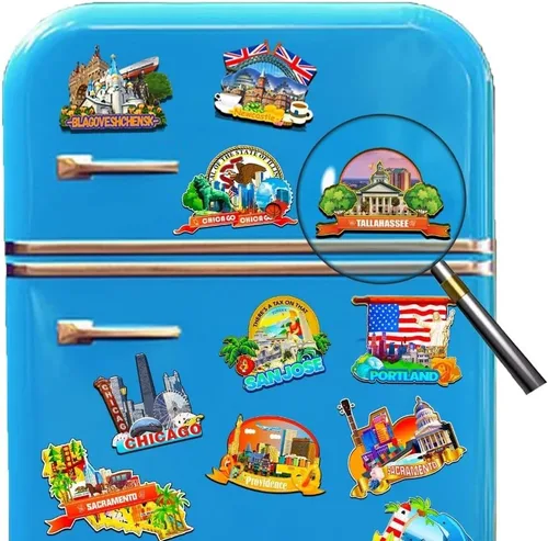 Vista 4 de Ensenada México - Imán de madera para nevera 3D, monumentos de viaje, coleccionables, recuerdos, decoración hecha a mano -2053