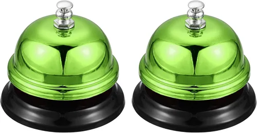 Vista 18 de uxcell Campana de escritorio, campana de cena de 2.56 pulgadas para restaurantes, campana de servicio, azul