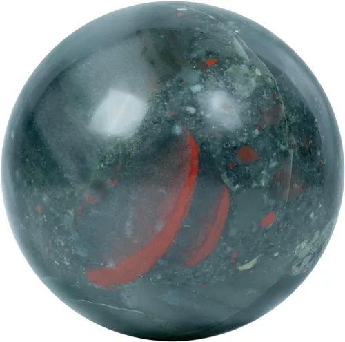 Vista 5 de ZAICUS Bola de esfera de piedra de sangre africana con soporte de metal, bola de piedras preciosas para brujería y bolas decorativas, escultura