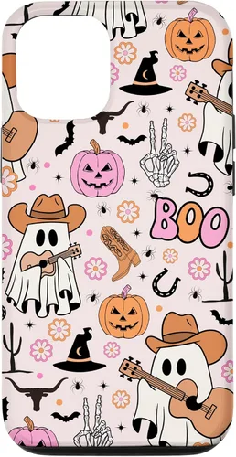 Vista 28 de Spooky Ghost Cowboy Cute Halloween Boo Western Retro Pastel Case for iPhone 17