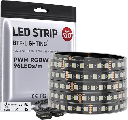 Vista 25 de BTF-LIGHTING RGBW LED Strip Cool White 16.4ft 60LED DC12V UL Listed IP30 RGB+blanco frío
