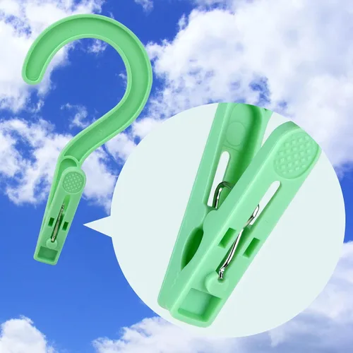 Vista 3 de Ganchos de lavandería para botas, ganchos de plástico para ropa, clips para baño, viajes, portátiles (multicolor, 12 unidades)