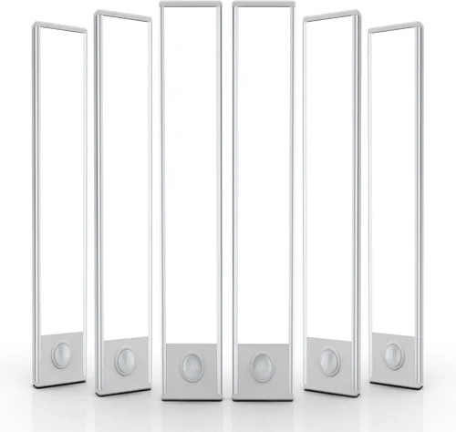 Vista 11 de Paquete de 6 luces inalámbricas para debajo del gabinete, 32 luces LED con sensor de movimiento, luces magnéticas recargables para interiores Luz