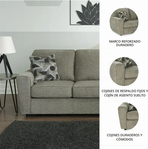 Vista 4 de Signature Design by Ashley Sofá Cascilla Casual, Gris Claro