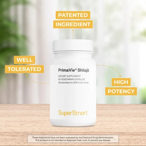 Vista 3 de Supersmart - Super Shilajit 500mg por día (alta potencia) - Suplemento PrimaVie Shilajit - Shilajit Himalaya, purificado y orgánico Sin OMG y sin