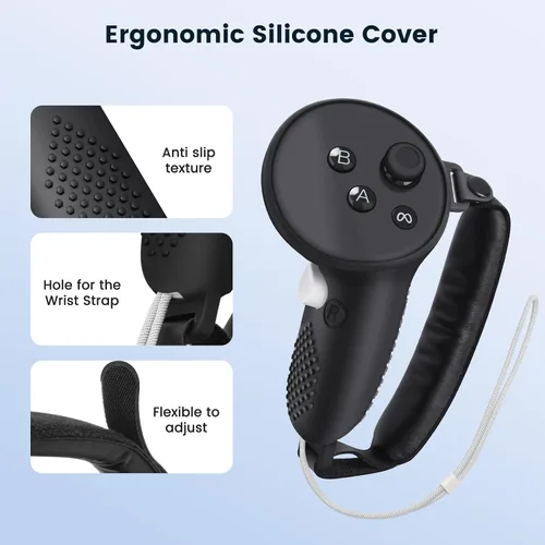 Vista 9 de Facial Interface & Face Cover Pad and Controller Grips Cover for MetaOculus Quest 3