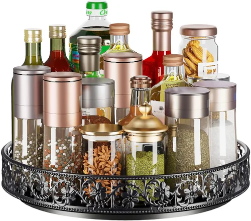 Vista 9 de Lazy Susan - Organizador giratorio de 10 pulgadas, estante de especias giratorio de 360 grados Lazy Susan para gabinete, mesa de comedor, encimera
