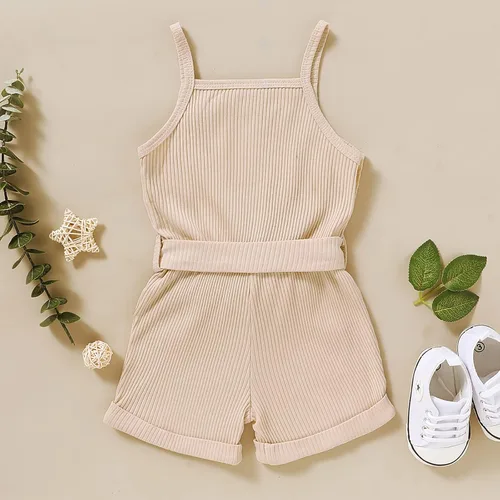 Vista 3 de ZFZDRen Ropa de verano para niñas pequeñas, conjunto corto de una pieza, sin mangas para niños y niñas