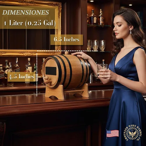 Vista 7 de Mini dispensador de barril de envejecimiento de whisky de roble americano