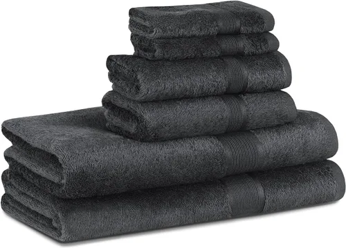 Vista 7 de Boston Linen Co. - Juego de 6 toallas de baño, 2 toallas de mano, 2 toallas de baño y 2 toallas faciales, 100% algodón de calidad hotelera, suave