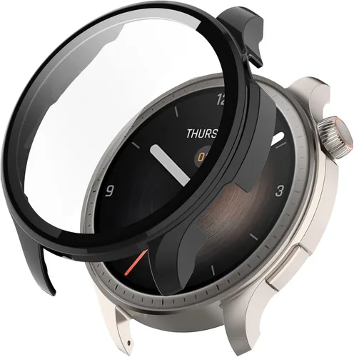 Vista 6 de Funda compatible con Amazfit Balance Frame PC funda protectora + película de vidrio templado para Amazfit Balance Smartwatch protectores de pantalla