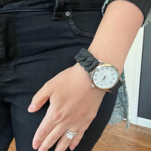 Vista 3 de Reloj de pulsera de silicona extensible con banda extensible analógica, correa de reloj de pulsera elástica, unisex, relojes para hombre y mujer