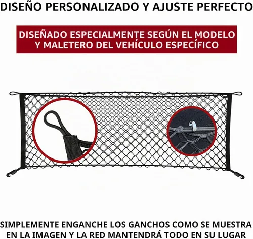 Vista 4 de Red de carga elástica para maletero de Honda Pilot 2016-2025 - Accesorios de automóvil - Organizador y almacenamiento de maletero premium - Red