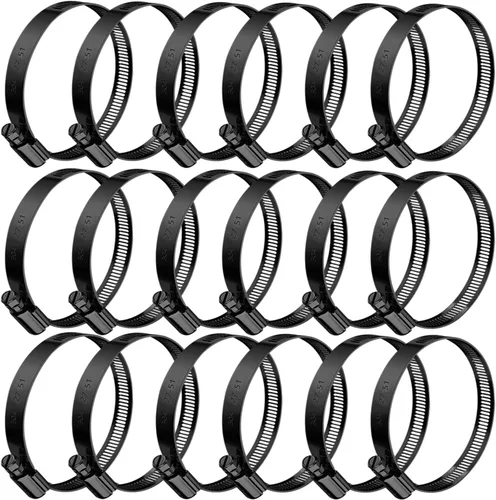 Vista 10 de BOTTEN 15 piezas Abrazadera de manguera negra, 1-1/3" - 2-1/4" (33-57mm) Abrazaderas de manguera de acero inoxidable 304, juego de surtido