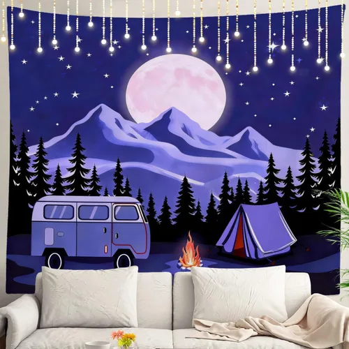 Vista 50 de Shrahala Modern Abstract Artwork Wall Tapestry, Orange Black Beige Wall Hanging Large Tapestry Decoration Polyester Fiber White Hem Around for Dorm