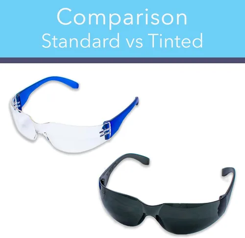 Vista 2 de Aqulius Lentes de seguridad tintados para hombres y mujeres, paquete de 24, oscuros, tácticos, ANSI Z87+, resistentes a los impactos y protección
