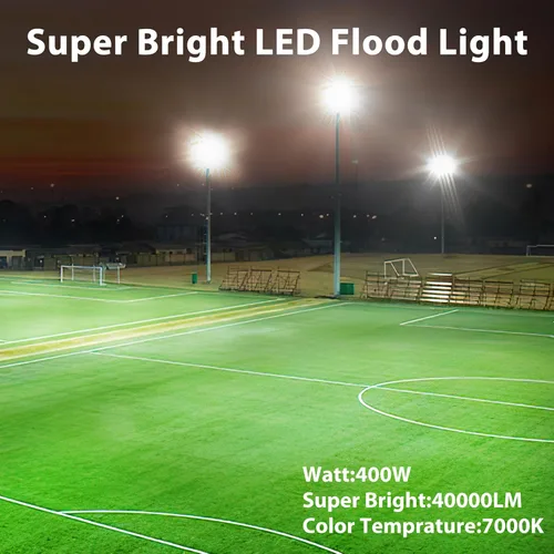 Vista 2 de ISKYDRAW Luces de estadio de 400 W, 1 paquete de 85-265 V 40000 lm, luces LED superbrillantes, 7000 K, luz diurna, IP67, luces de seguridad