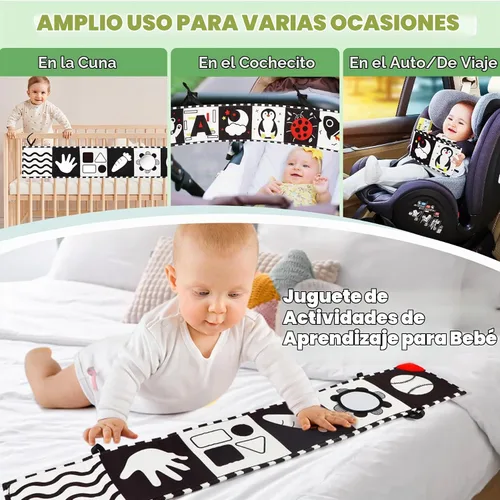 Vista 7 de BBWOO High Contrast Baby Toys for Newborn, Tummy Time Mirror